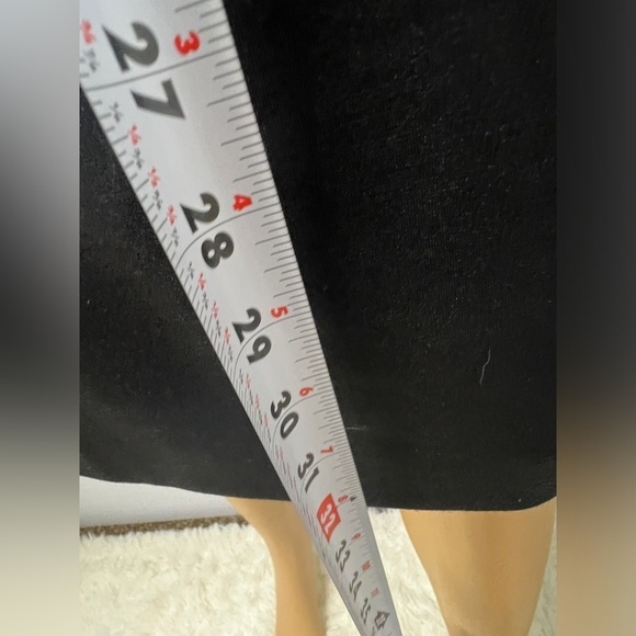 TAHARI ARTHUR S. LEVINE Black slip dress with animal print lining cap sleeve 12 - Picture 9 of 14